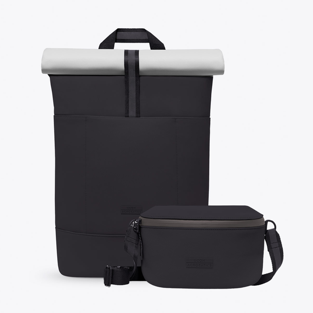 【Set】Hajo Medium Backpack / Jona Bag -Aloe- Black