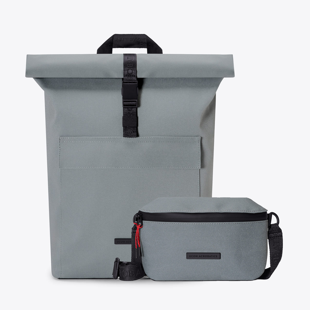 【Set】Jannik Medium Backpack / Jona Bag -Phantom - Pigeon Blue Reflective